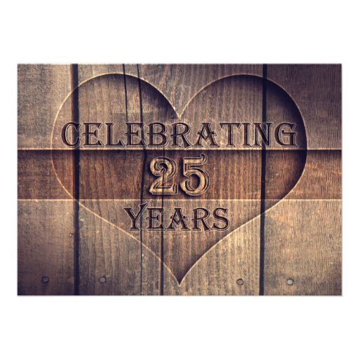 25 years wedding anniversary unique invitations (front side)