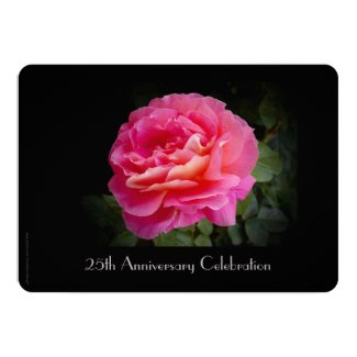 25th Anniversary Celebration Invitation Pink Rose
