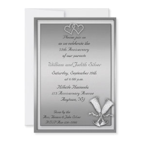25th Anniversary Champagne Invitation invitation
