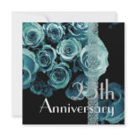 25th Anniversary Invitation AQUA BLUE Roses
