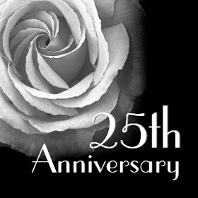 25th Anniversary Invitation - SILVER Rose invitation