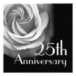 25th Anniversary Invitation - SILVER Rose invitations