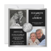 25th Anniversary Invitations with 2 Photos