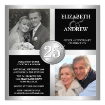 25th Anniversary Invitations with 2 Photos
