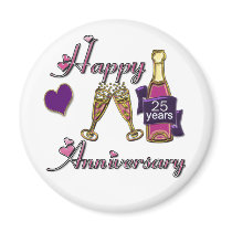 25th. Anniversary Magnets