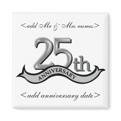 25th Anniversary Party Favors Fridge Magnets by malibuitalian