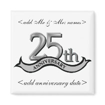 25th Anniversary Party Favors magnets