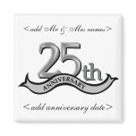 25th Anniversary Party Favors Fridge Magnets