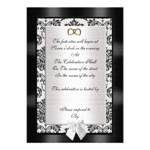 25th Anniversary party invitation black and white