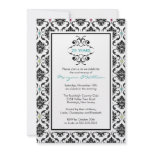 25th Anniversary Party Invitation Black Damask