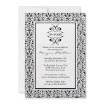 25th Anniversary Party Invitation Black & White