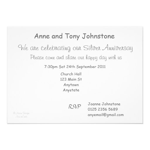 25th Anniversary Party Invitation - Calla Lilies