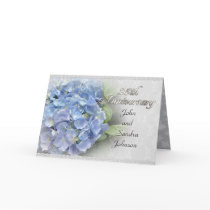 25th anniversary party invitation hydrangeas blue greeting card