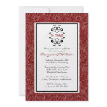 25th Anniversary Party Invitation Red Damask