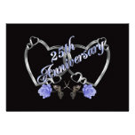 25Th anniversary party invitation silver blue rose invitations