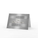 25th anniversary party invitation silver satin greeting card