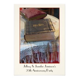 25th Anniversary Party Invitation Vintage Bible