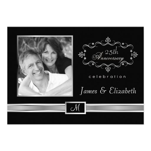 25th Anniversary Party Invitations - with Photo (front side)