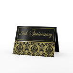 25th Anniversary Party Invite (Chaucer/black gold) Greeting Cards