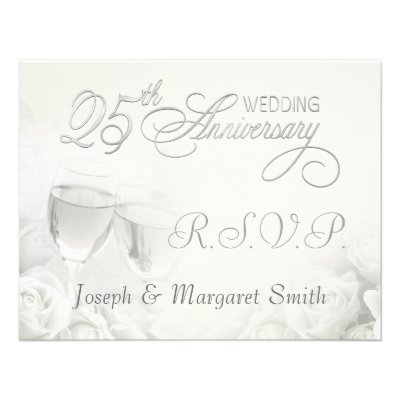 25th Anniversary Party - RSVP Reply Cards Invitations