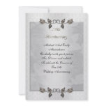25th anniversary party silver roses formal personalized invitations