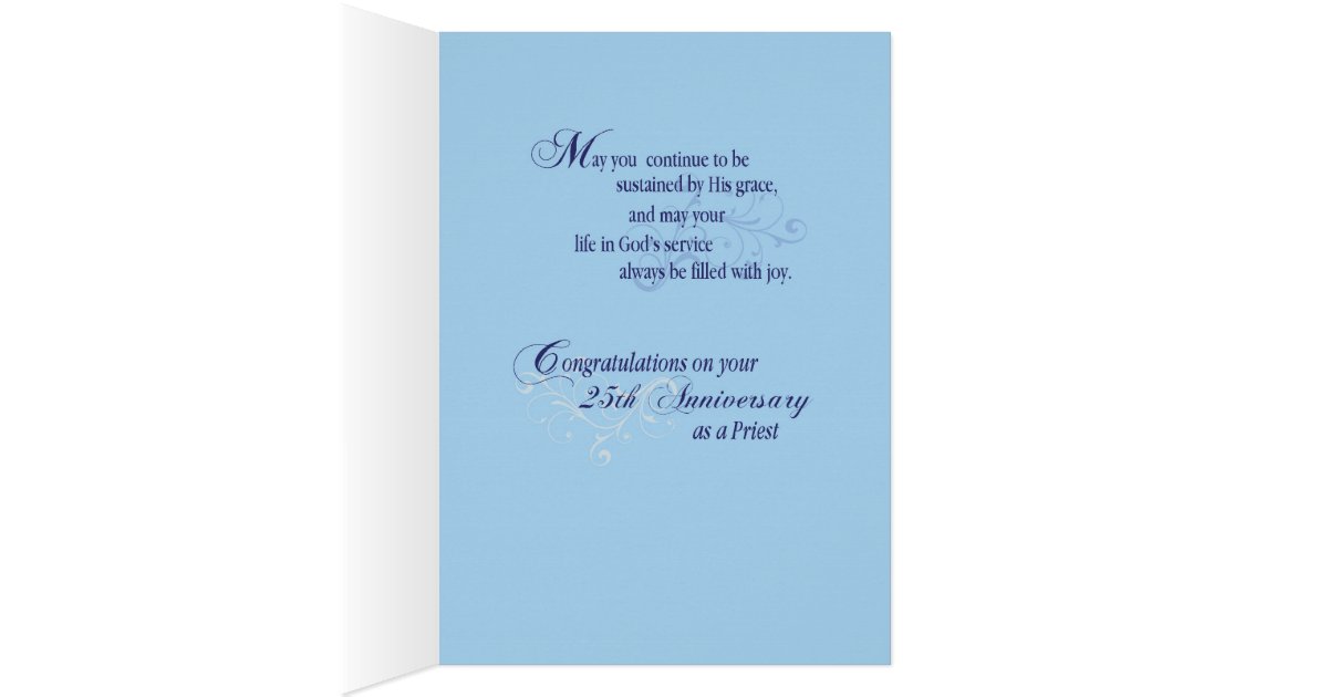 25th Anniversary Priest Blue Swirl Congratulations Card Zazzle 25th Anniversary Priest Blue Swirl Congratulations Card Zazzle