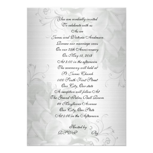 25th Anniversary rings Invitation