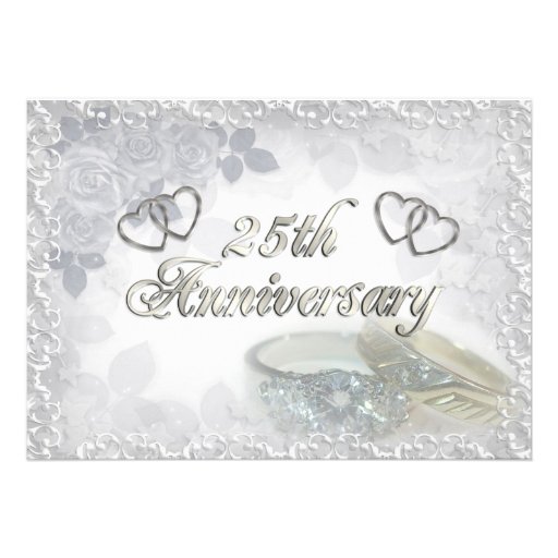 25th Anniversary rings Invitation (front side)