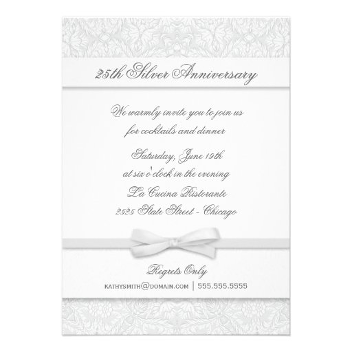 25th Anniversary Silver Anniversary Invitations