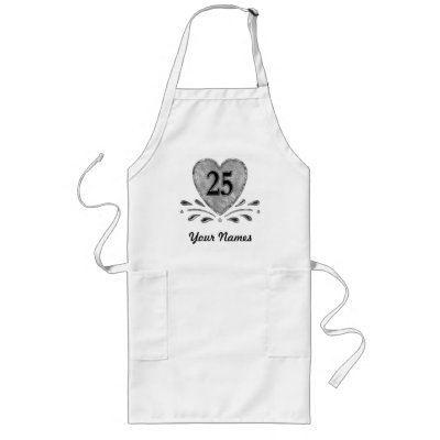 25th Anniversary - Silver Apron by SpiceTree_Weddings