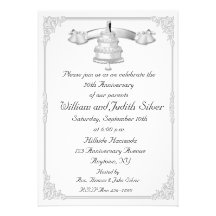 25th Anniversary Silver Cake Invitation
