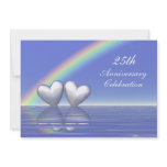 25th Anniversary Silver Hearts Personalized Invitation
