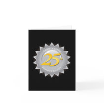 25th Anniversary Silver Seal Greeting Card