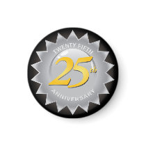 25th Anniversary Silver Seal Fridge Magnet