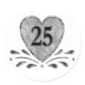 25th Anniversary - Silver stickers