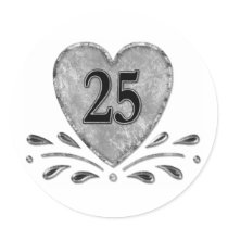 25th Anniversary - Silver stickers
