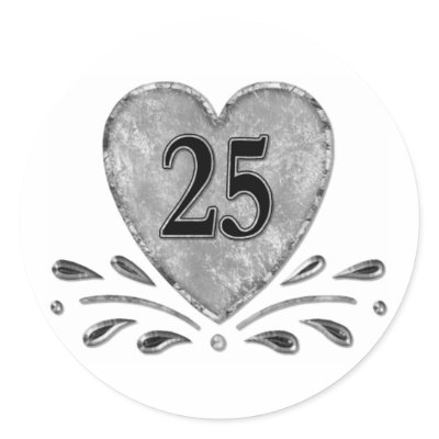 25th Anniversary - Silver stickers