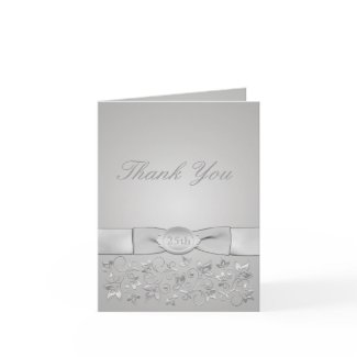 25th Anniversary Silver Thank You Card card