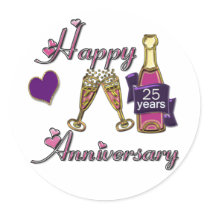 25th. Anniversary Stickers