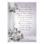 25th Anniversary vow renewal white roses invitations