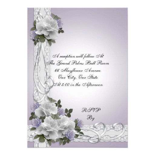 25th Anniversary vow renewal white roses Invitations