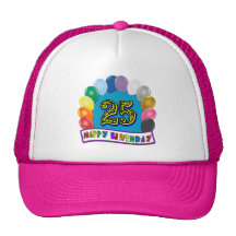 25th Birthday Gifts with Assorted Balloons Design Hat