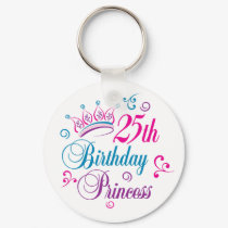 25th Birthday Princess keychains