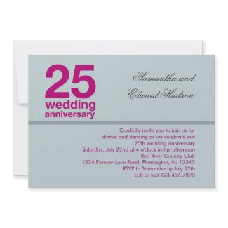 25th Modern Wedding Anniversary Invitation