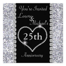 25th SILVER Anniversary Party Invitation