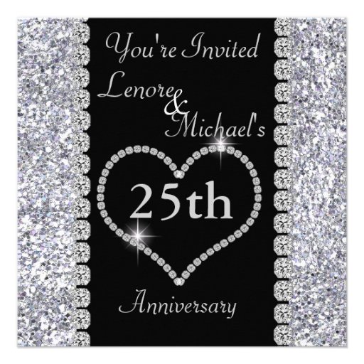 25th SILVER Anniversary Party Invitation (front side)