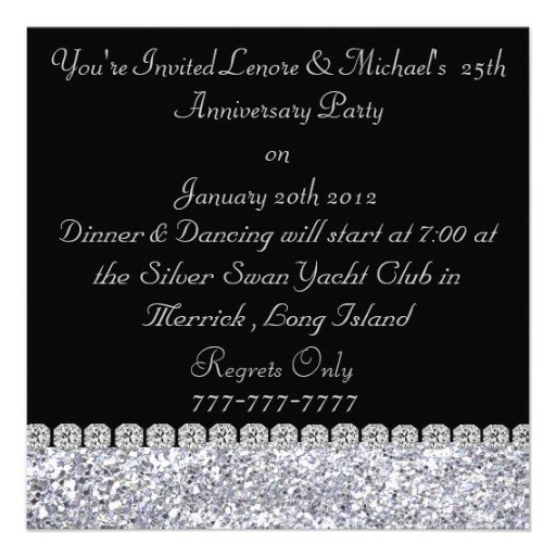 25th SILVER Anniversary Party Invitation