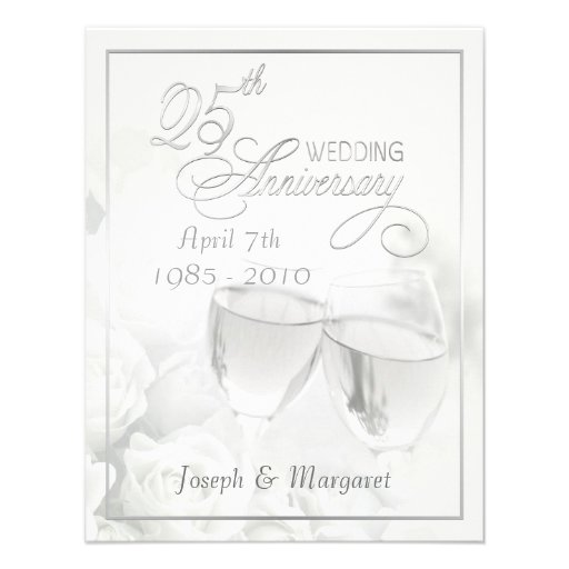 25th Silver Anniversary Party Invitations (front side)