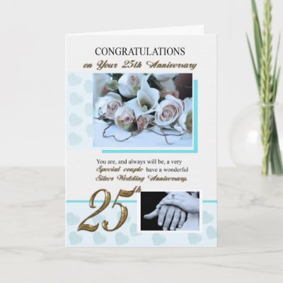 Silver Wedding Cards on 25th Silver Wedding Anniversary Greeting Card From Zazzle Com