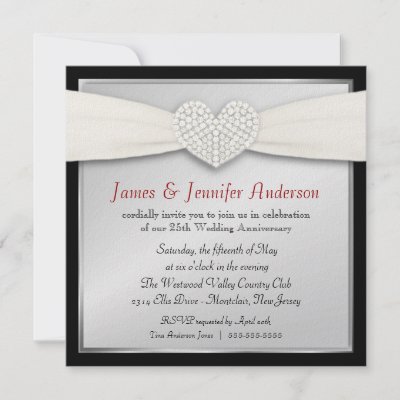 25th Silver Wedding Anniversary Party Invitations by SquirrelHugger